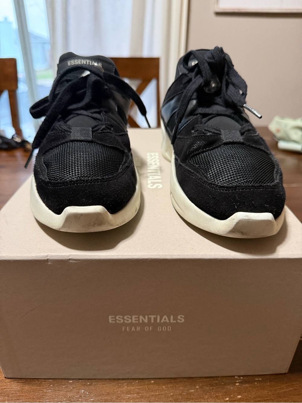 Fear of God ESSENTIALS Black with Off-White Sole Women's Sneakers